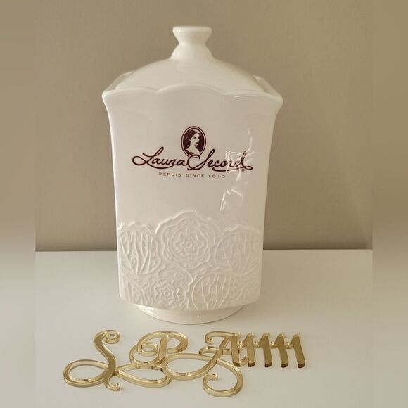 Laura Secord Ceramic Canister With Lid Silcone Ring #1138 - Picture 4 of 13